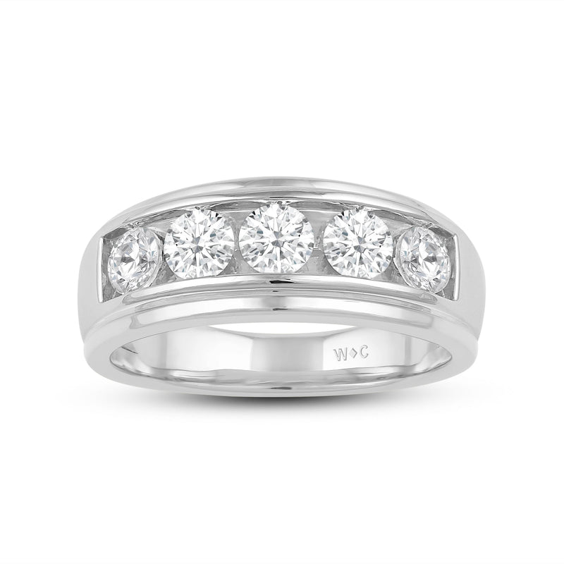 Two-Tone Channel Set 5 Stone Diamond Ring