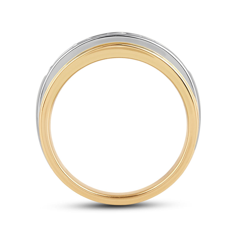 Two-Tone Channel Set 5 Stone Diamond Ring