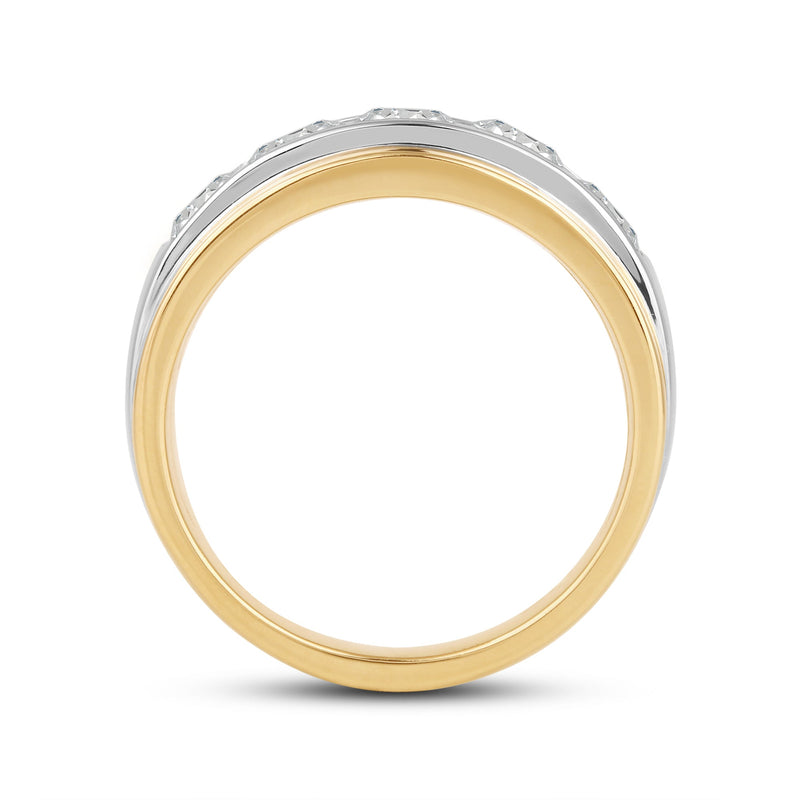 Two-Tone Channel Set 5 Stone Diamond Ring