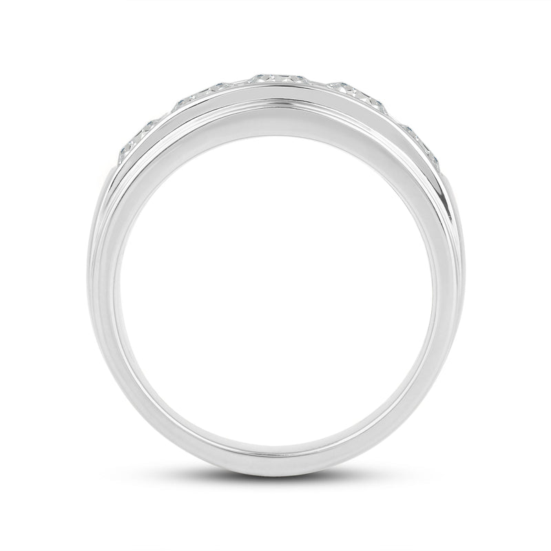 Two-Tone Channel Set 5 Stone Diamond Ring