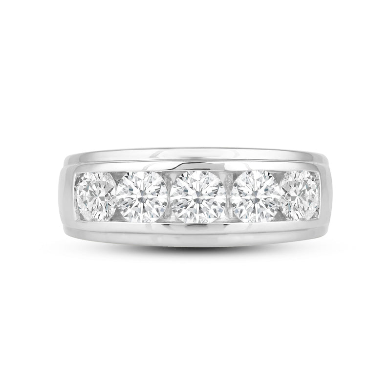 Two-Tone Channel Set 5 Stone Diamond Ring