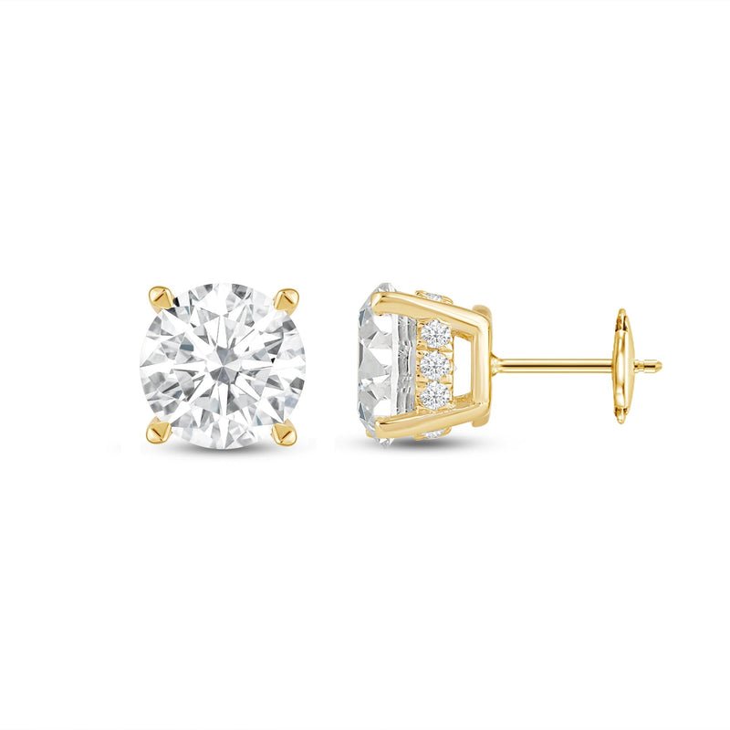 Hidden Halo Round Solitaire Stud Earrings
