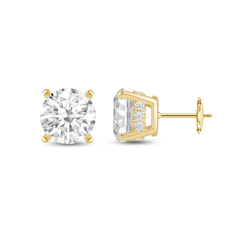 Hidden Halo Round Solitaire Stud Earrings