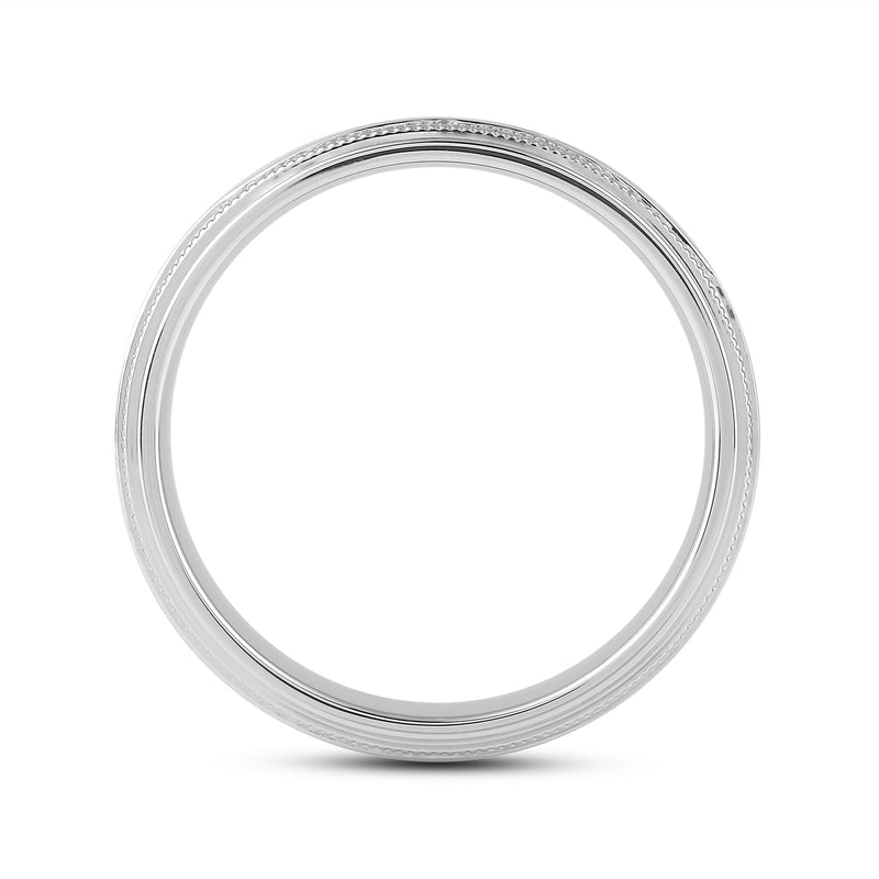Channel Set Milgrain Stepped Edge Classic Men's Band