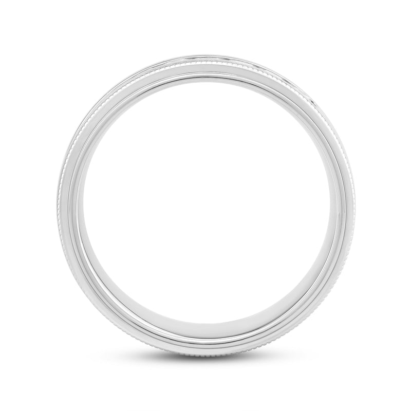 Channel Set Milgrain Stepped Edge Classic Men's Band