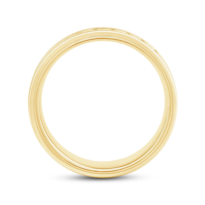 Channel Set Milgrain Stepped Edge Classic Men's Band