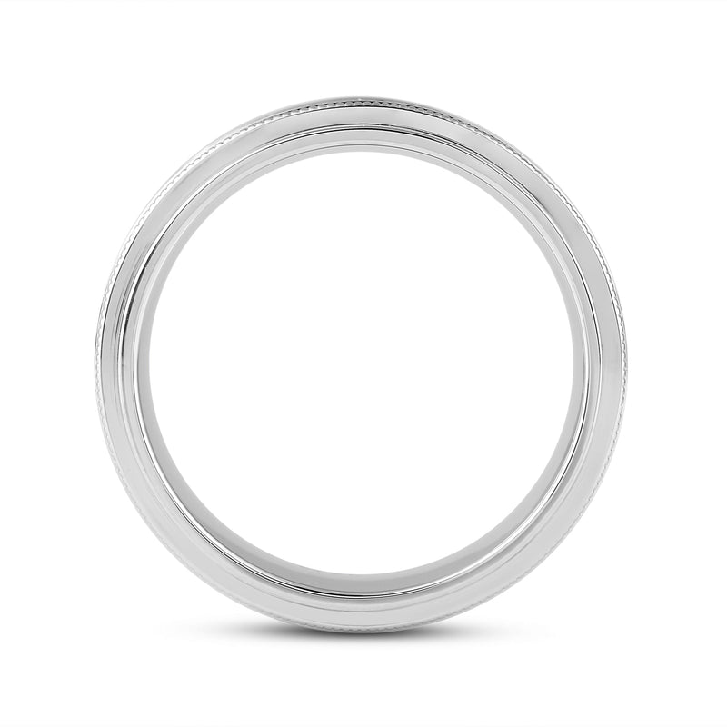Channel Set Milgrain Stepped Edge Classic Men's Band