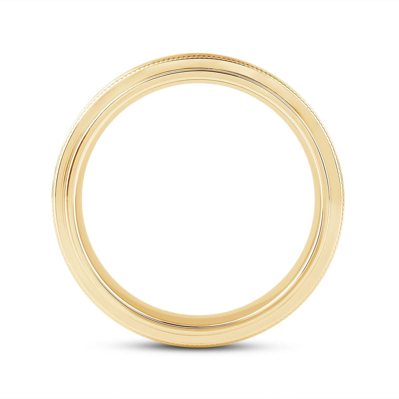 Channel Set Milgrain Stepped Edge Classic Men's Band