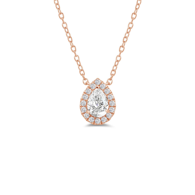 Halo Pear Lab Created Diamond Necklace