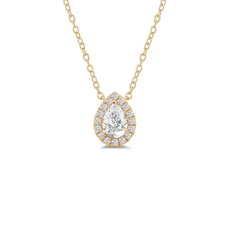 Halo Pear Lab Created Diamond Necklace