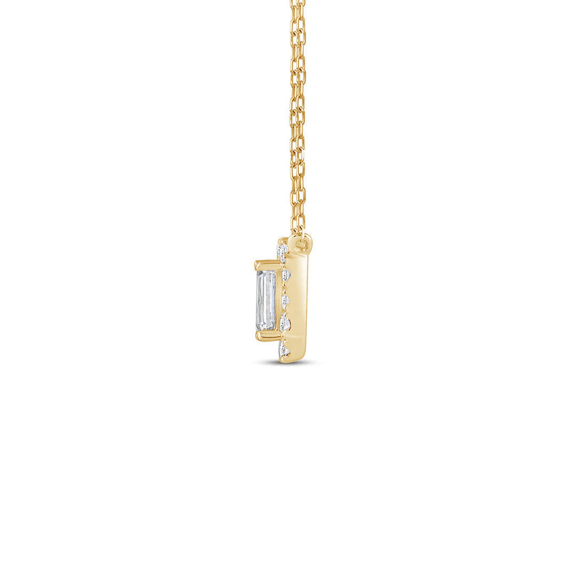Halo Emerald Lab Created Diamond Necklace