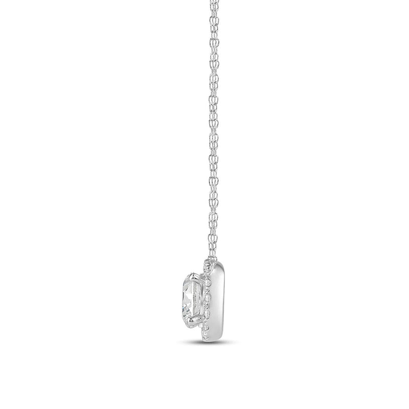 Halo Round Lab Created Diamond Necklace