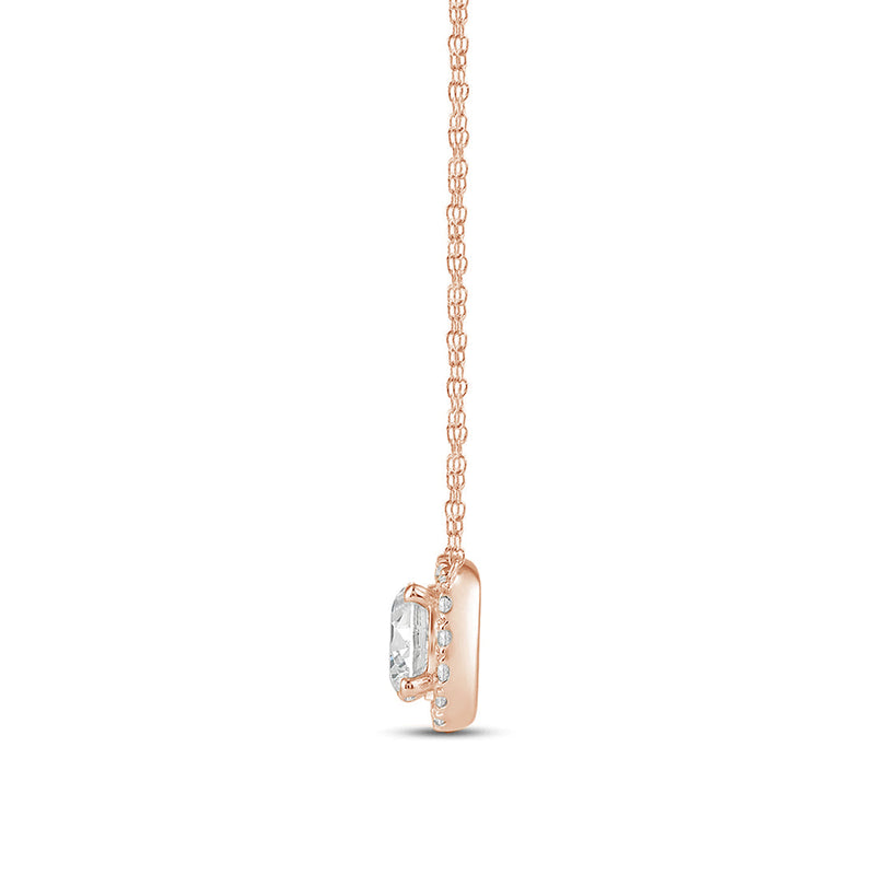 Halo Round Lab Created Diamond Necklace