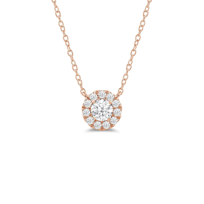 Halo Round Lab Created Diamond Necklace