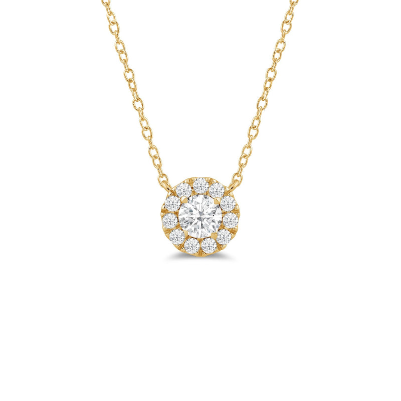 Halo Round Lab Created Diamond Necklace