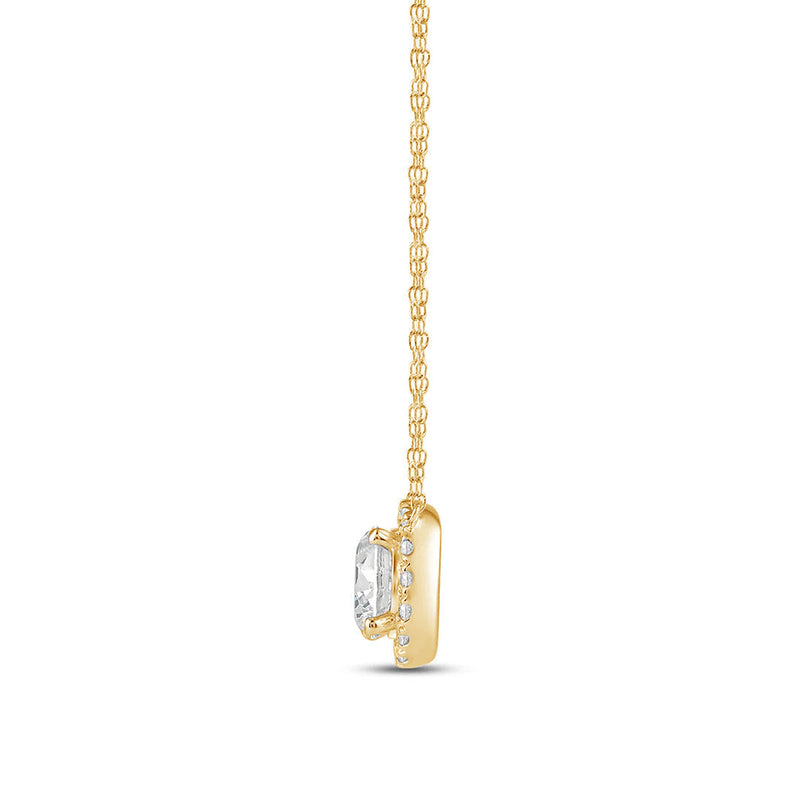 Halo Round Lab Created Diamond Necklace