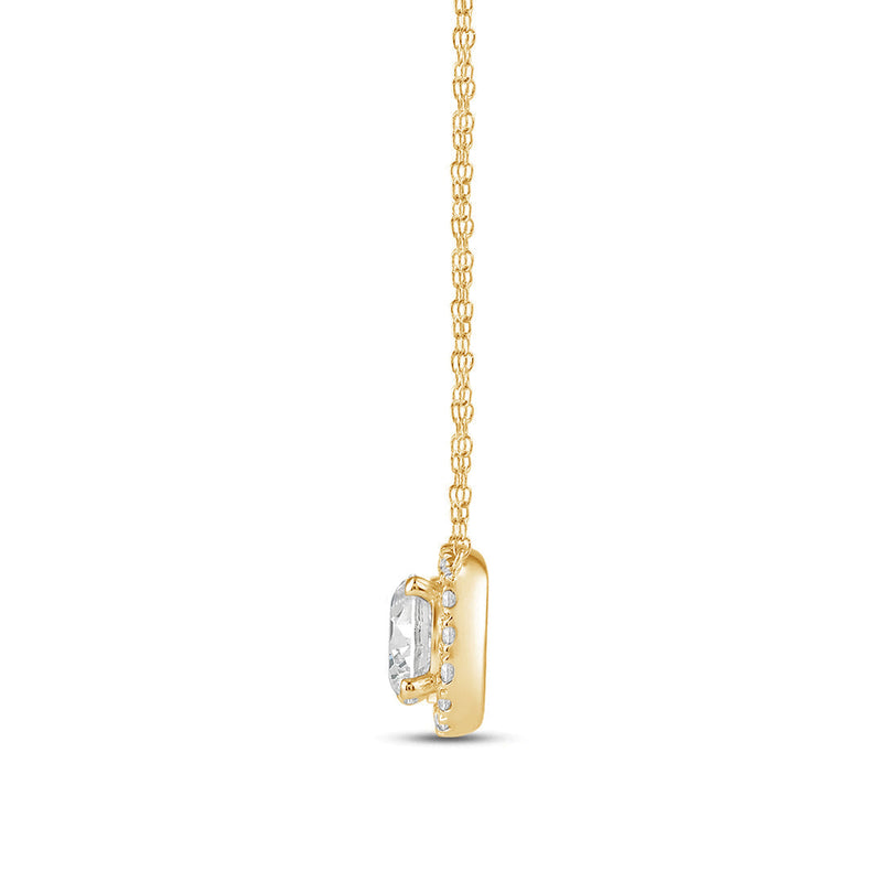 Halo Round Lab Created Diamond Necklace