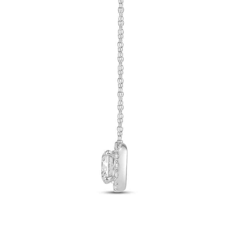 Halo Round Lab Created Diamond Necklace