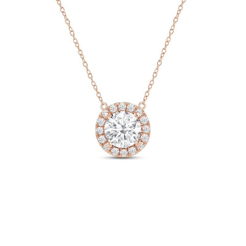 Halo Round Lab Created Diamond Necklace