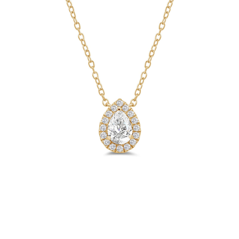 Halo Pear Lab Created Diamond Necklace