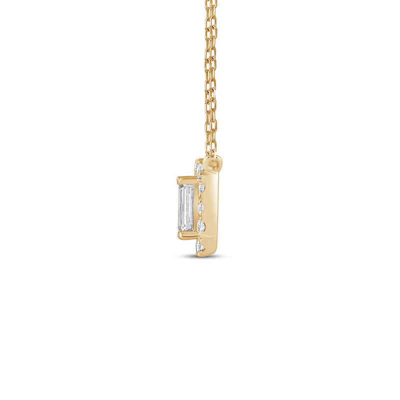 Halo Emerald Lab Created Diamond Necklace