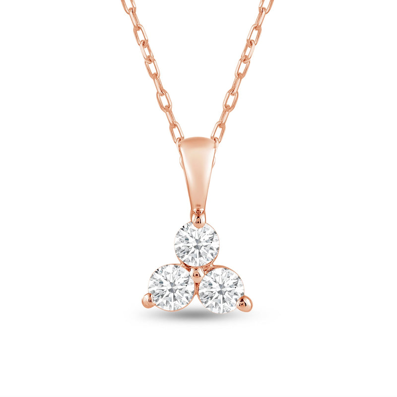 Lab Diamond Three Stone Cluster Pendant