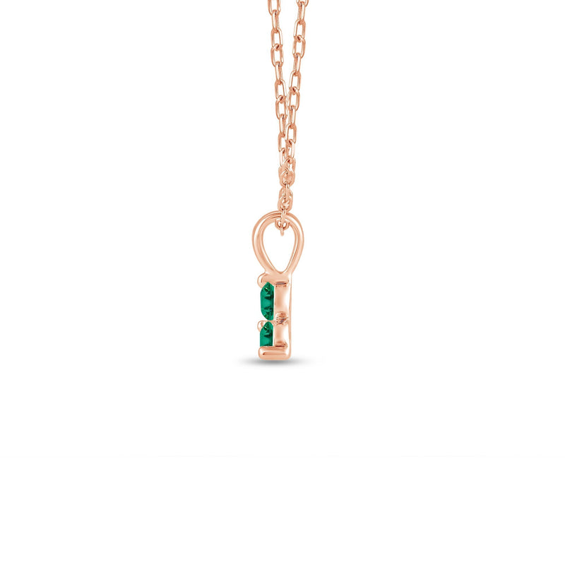 Emerald Three Stone Cluster Pendant