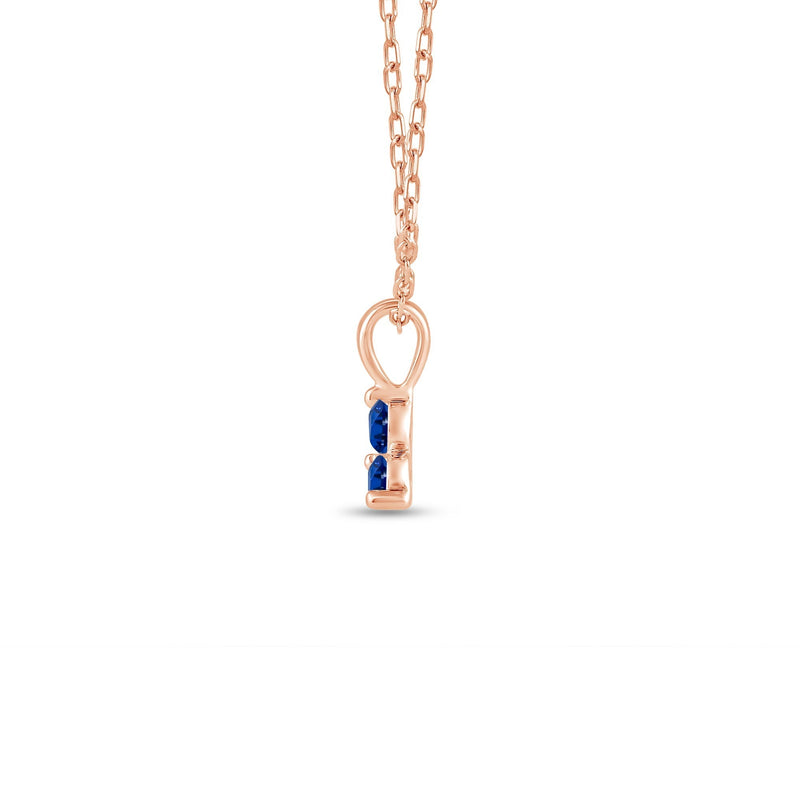 Sapphire Three Stone Cluster Pendant