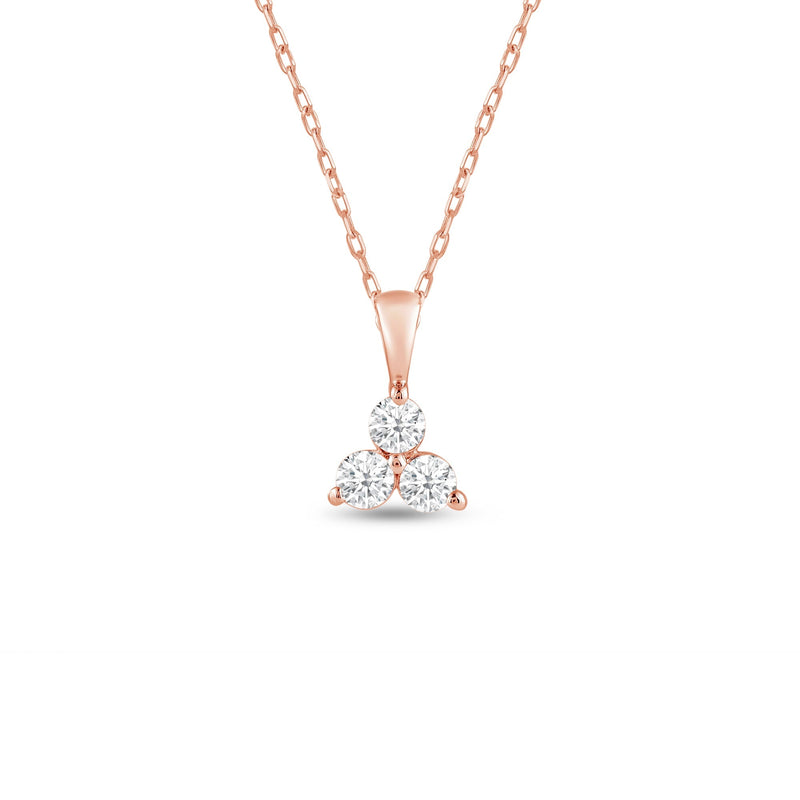 Lab Diamond Three Stone Cluster Pendant