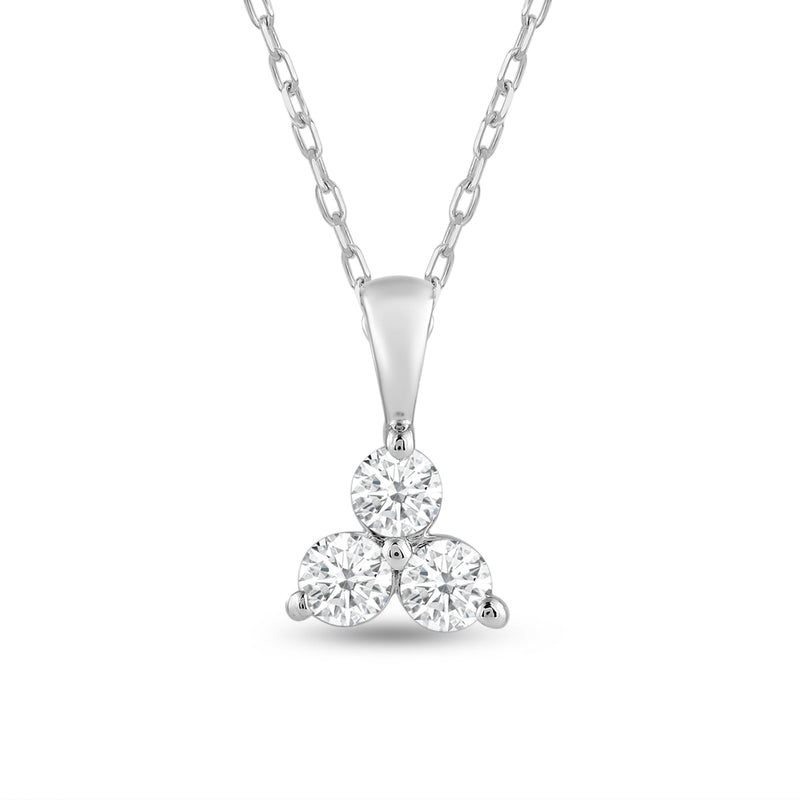 Lab Diamond Three Stone Cluster Pendant