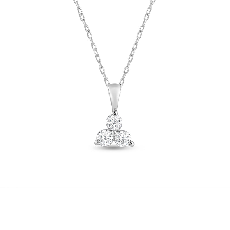 Lab Diamond Three Stone Cluster Pendant