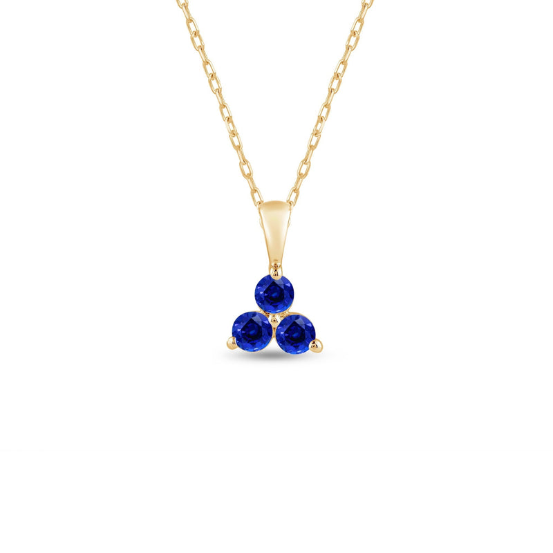 Sapphire Three Stone Cluster Pendant