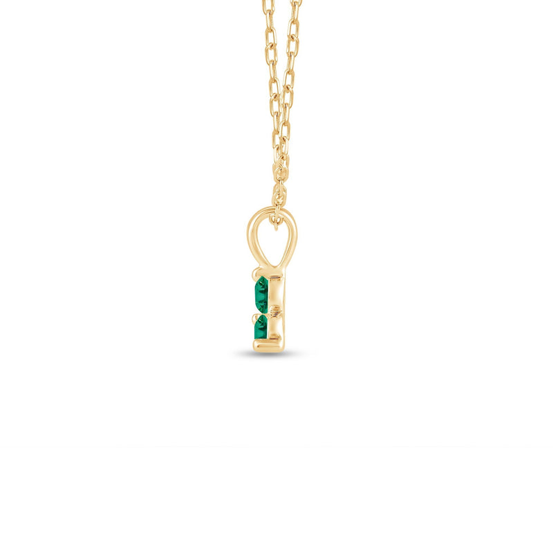 Emerald Three Stone Cluster Pendant
