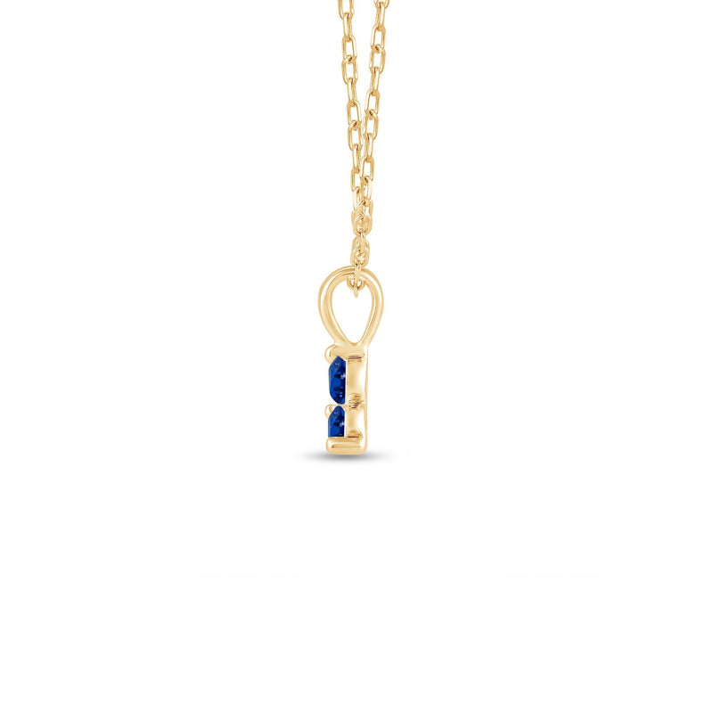 Sapphire Three Stone Cluster Pendant