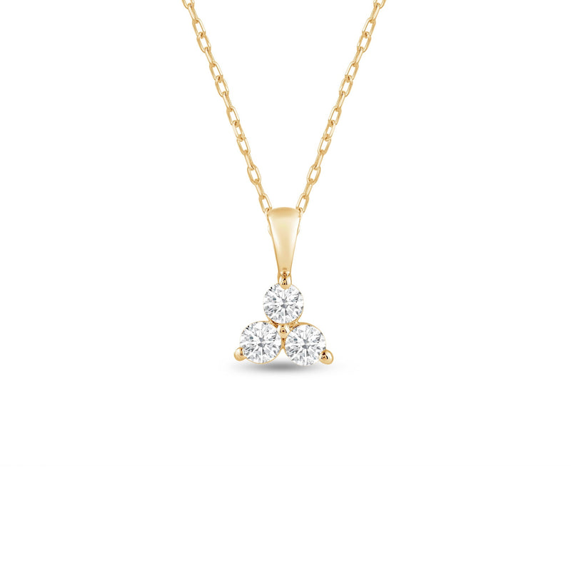Lab Diamond Three Stone Cluster Pendant