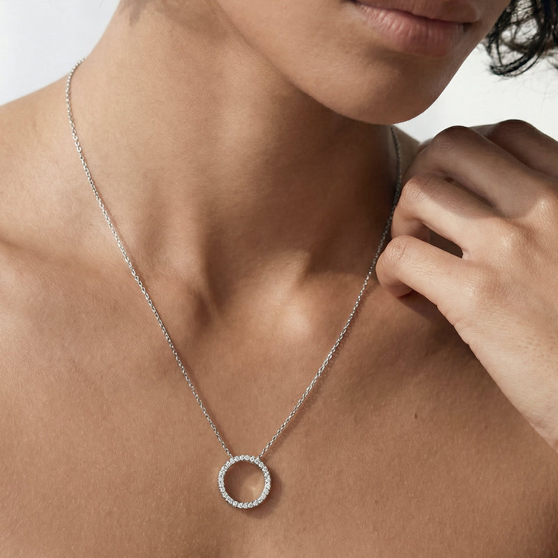 Lab Diamond Circle Pendant