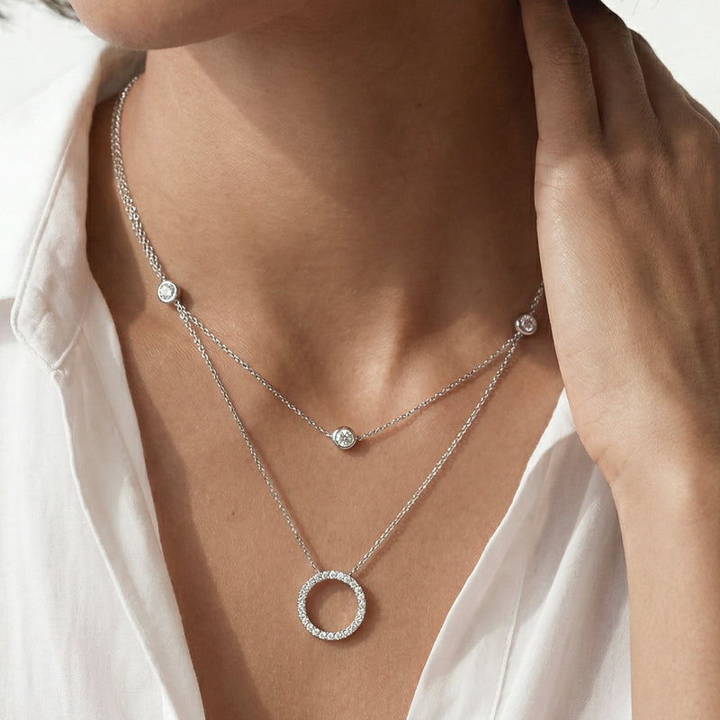 Lab Diamond Circle Pendant
