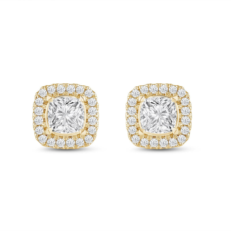 Cushion Diamond Halo Earrings