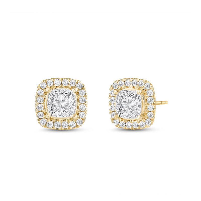 Cushion Diamond Halo Earrings