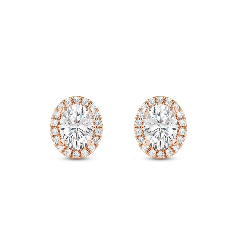 Oval Diamond Halo Earrings