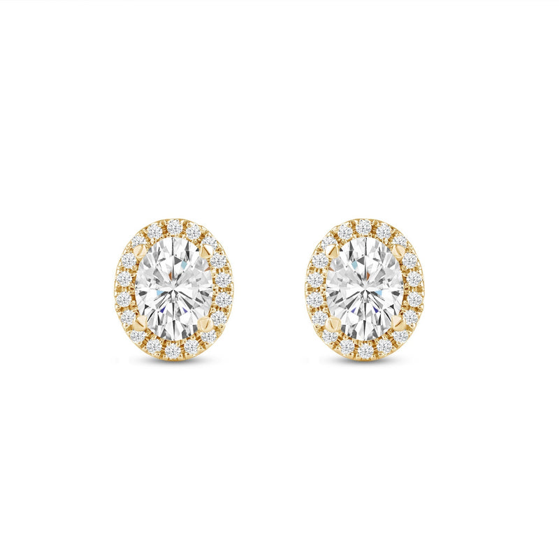 Oval Diamond Halo Earrings