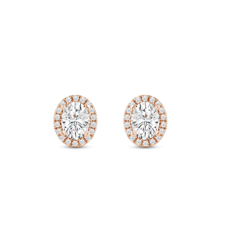 Oval Diamond Halo Earrings