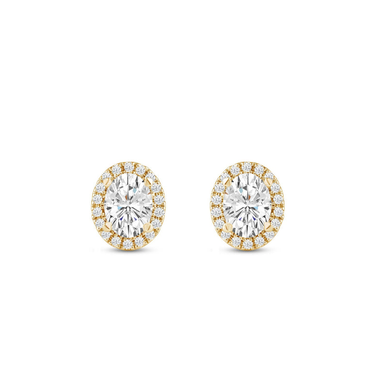 Oval Diamond Halo Earrings