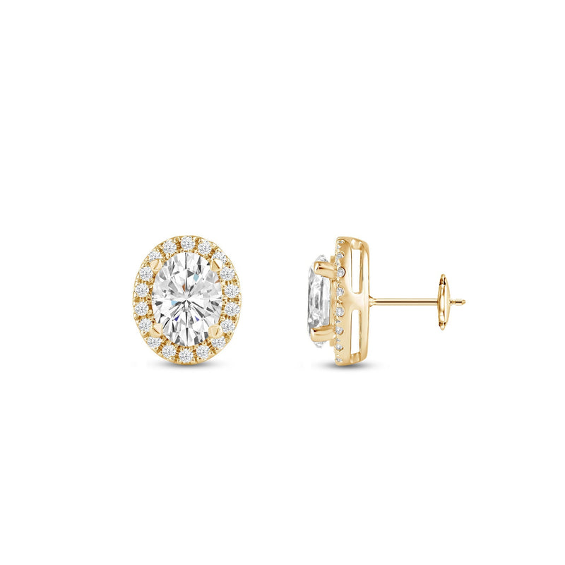 Oval Diamond Halo Earrings