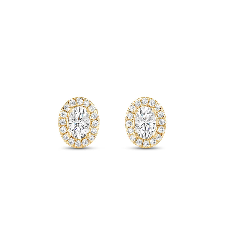Oval Diamond Halo Earrings