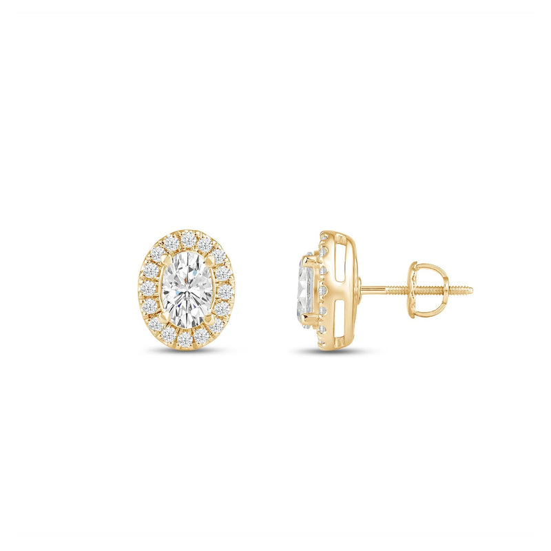 Oval Diamond Halo Earrings