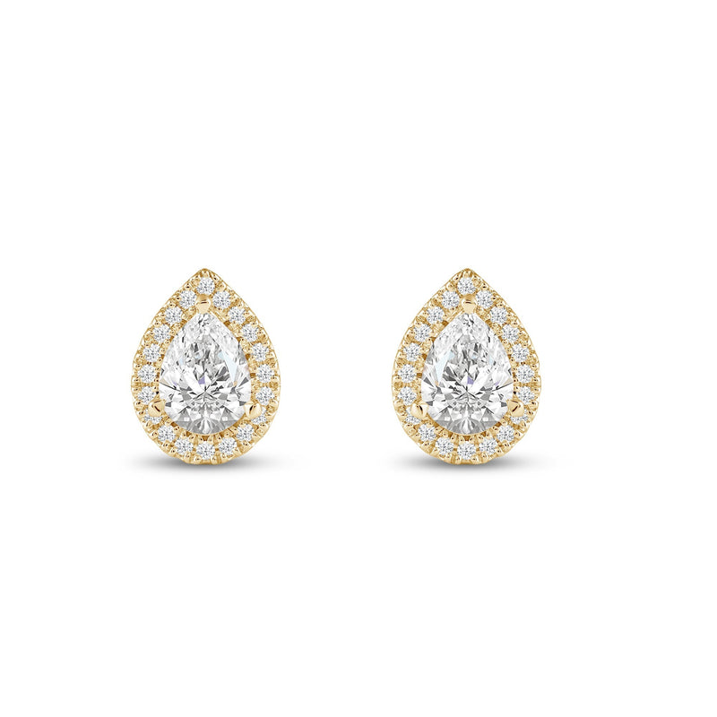 Pear Diamond Halo Earrings