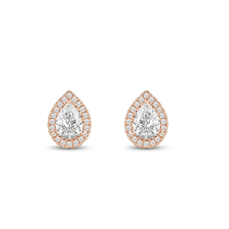 Pear Diamond Halo Earrings