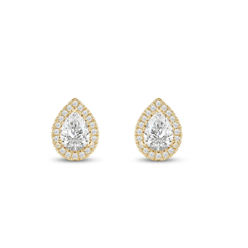 Pear Diamond Halo Earrings