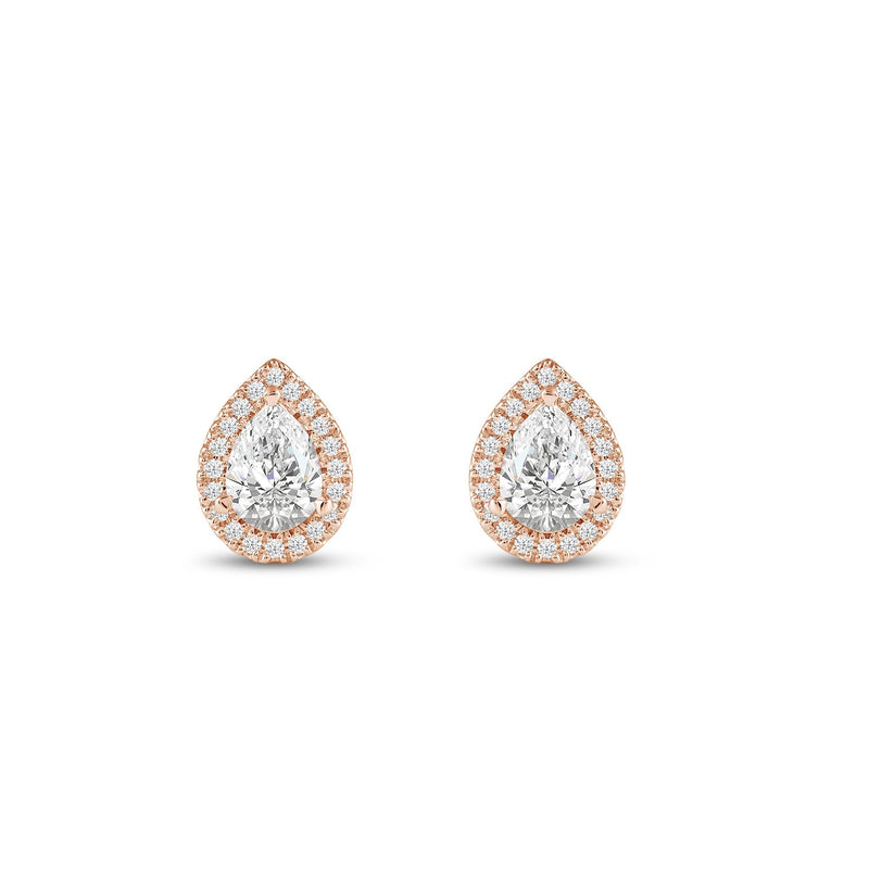 Pear Diamond Halo Earrings